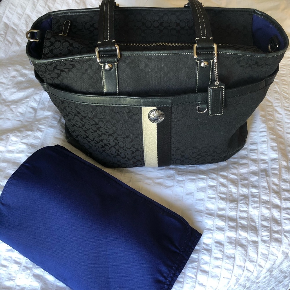 Coach C's tote diaper bag
